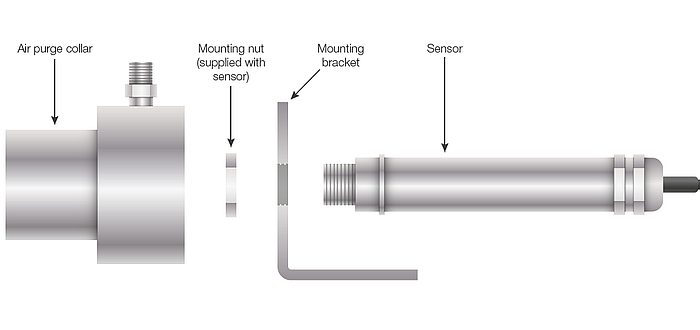 Схема сборки и продувки линзы датчика воздухом