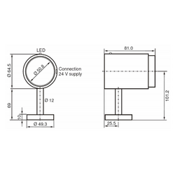 FTK Устройство проверки калибровки инфракрасных датчиков температуры, размеры
