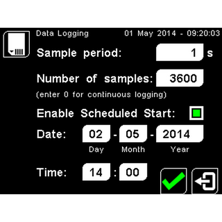 Экран регистрации данных PyroMini